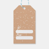 Gelukkige Sneeuwman in Blauw Pet Kerstcadeau Label Cadeaulabel (Achterkant)