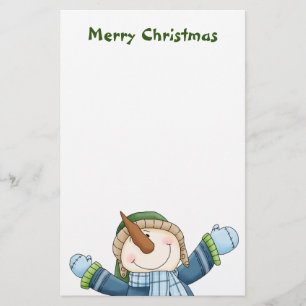 Gelukkige Sneeuwman Kerstmis Stationery Briefpapier