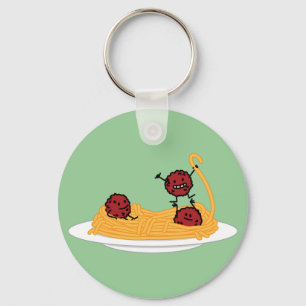 Gelukkige Spaghetti en Vleesballetjes Sleutelhanger