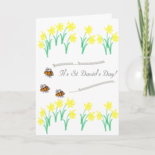 Gelukkige St David van BuzzAboutBees Dag Kaart (Voorkant)