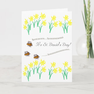 Gelukkige St David van BuzzAboutBees Dag Kaart