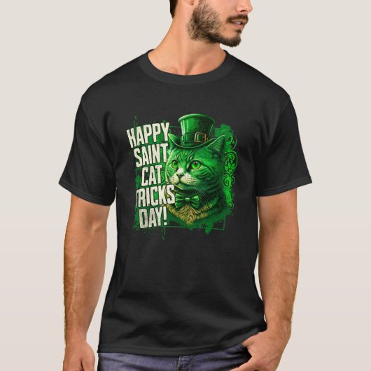 Gelukkige St Kat Trucs Dag Saint Paddy's Day Lepre T-shirt (Voorkant)