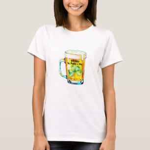 Gelukkige St. Paddys Dag Bierpul Klaver Ierse Trot T-shirt