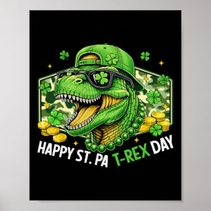 Gelukkige St Pat-rex Dag Dinosaur Camo St Patricks Poster