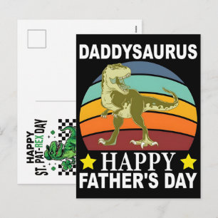 Gelukkige St. Pat-Rex Dag Dinosaurus Feest Feestdagenkaart