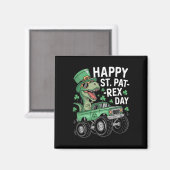 Gelukkige St Pat-rex Patricks Dag Dinosaur Monster Magneet (Voorkant / Achterkant)