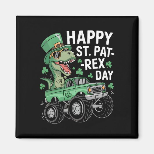 Gelukkige St Pat-rex Patricks Dag Dinosaur Monster Magneet (Voorkant)
