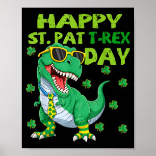 Gelukkige st pat trex dag dino st patricks dag peu poster