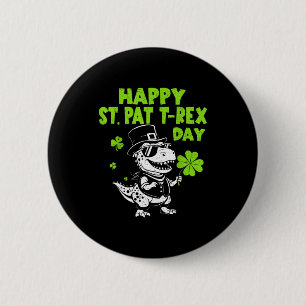 Gelukkige st pat trex dag dinosaurus voor kinderen ronde button 5,7 cm