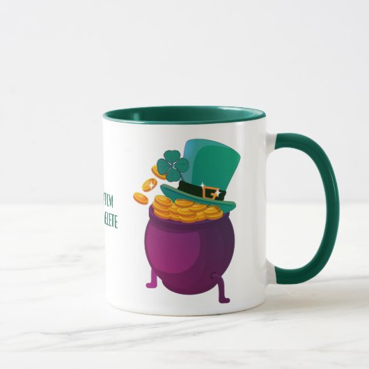 Gelukkige St. Patrick Dag Hoed Leprechaun Shamrock Mok (Rechts)