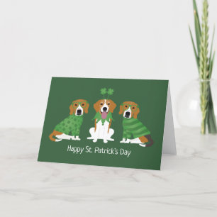Gelukkige St. Patrick's Dag Beagle Honden Feestdagen Kaart
