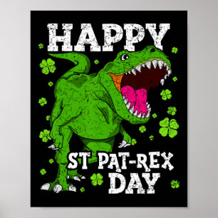 Gelukkige St. Patrick's Dag Dinosaur T-rex Jongens Poster