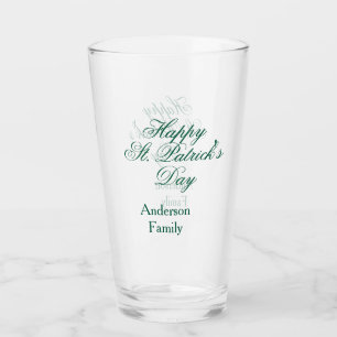 Gelukkige St. Patrick's dag familienaam groen mini Glas