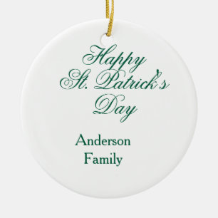 Gelukkige St. Patrick's dag familienaam groen mini Keramisch Ornament