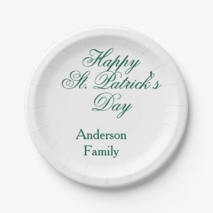 Gelukkige St. Patrick's dag familienaam groen mini Papieren Bordje