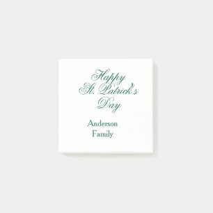 Gelukkige St. Patrick's dag familienaam groen mini Post-it® Notes