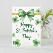 Gelukkige St. Patrick's Dag Ierse Wenskaart Feestdagenkaart (Staand voorkant)
