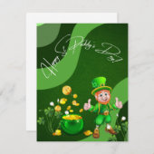 Gelukkige St. Patrick's Dag Kabouter Feestdagenkaart (Voorkant / Achterkant)