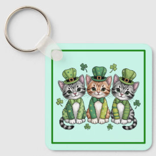 Gelukkige St. Patrick's Dag Kittens-47474 Sleutelhanger