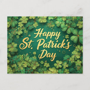 Gelukkige St. Patrick's Dag Klaver Ontwerp Briefkaart