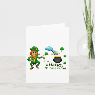 Gelukkige St. Patrick's Dag Leprechaun Regenboog  Kaart