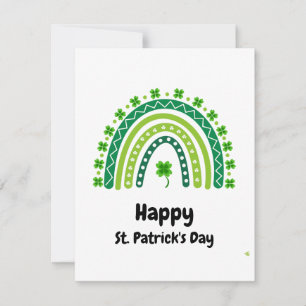 Gelukkige St. Patrick's Dag Regenboog Groen Goud Feestdagenkaart