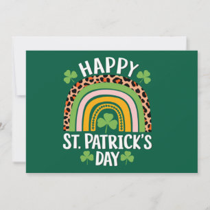 Gelukkige St. Patrick's Dag Regenboog Klaver Kaart