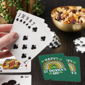 Gelukkige St. Patrick's Dag Regenboog Klaver Pokerkaarten (Insitu)