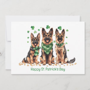Gelukkige St. Patrick's Day Duitse Herdershonden Feestdagenkaart