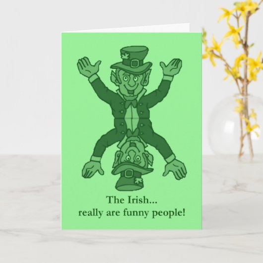 Gelukkige St. Patrick's Day grappige Ierse Saint P Kaart (Gele Bloem)