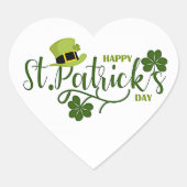Gelukkige St. Patrick's Day groet Hart Sticker (Voorkant)