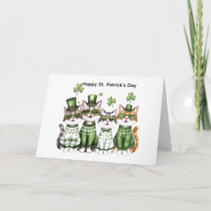 Gelukkige St. Patrick's Day katten Kaart
