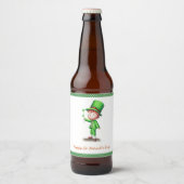 Gelukkige St. Patrick's Day Leprechaun Bier Etiket (Voorkant)
