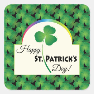Gelukkige St. Patrick's Day met shamrock Vierkante Sticker