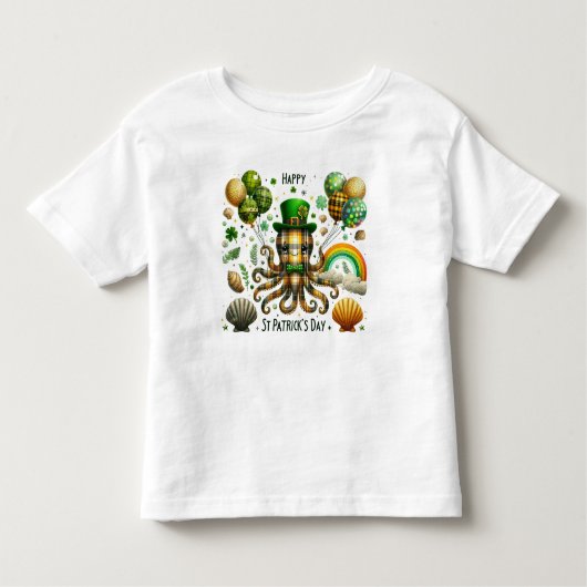 Gelukkige St. Patrick's Day Octopus Kinder Shirts (Voorkant)