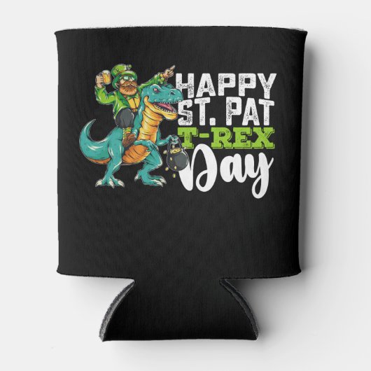 Gelukkige St Patrick's Day Pat Rex Dinosaurus Blikjeskoeler (Voorkant)