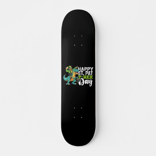 Gelukkige St Patrick's Day Pat Rex Dinosaurus Skateboard (Voorkant)