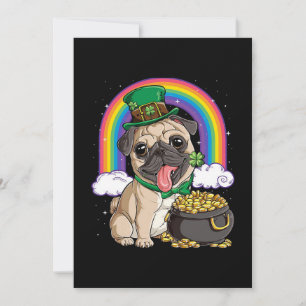 Gelukkige St. Patrick's Day Pug-hond platte wenska Kaart