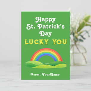 Gelukkige St. Patrick's Day Regenboog Groenskaart Kaart