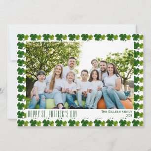 Gelukkige St. Patrick's Day Shamrocks familie 1 fo Feestdagenkaart