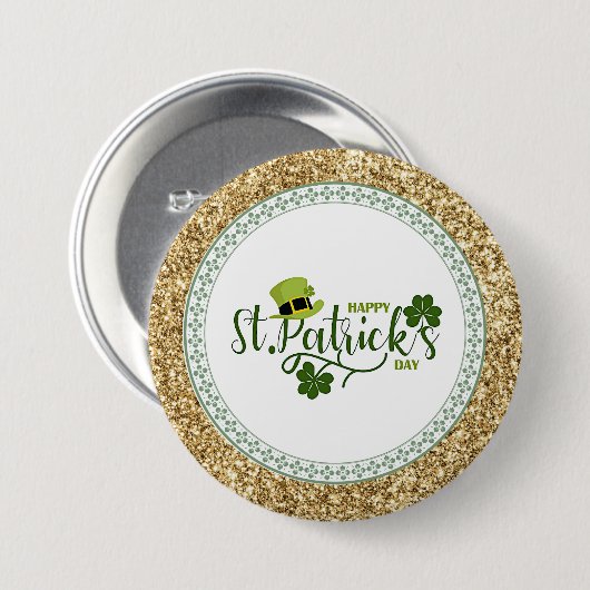 Gelukkige St. Patrick's Day, vakantieontwerp, Ronde Button 7,6 Cm (Voorkant /achterkant)