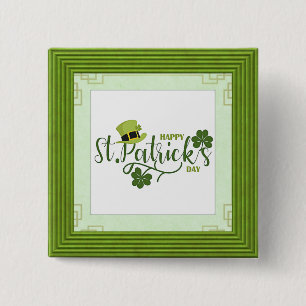 Gelukkige St. Patrick's Day, vakantieontwerp, Vierkante Button 5,1 Cm