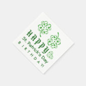 Gelukkige St. Patrick's Day Verjaardag Shamrocks A Servet (Hoek)