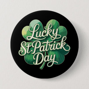 Gelukkige St. Patrick's Day Vintage Typografie Vie Ronde Button 7,6 Cm
