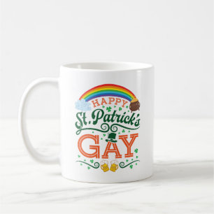 Gelukkige St. Patricks Gay LGBTQ Pride Regenboog Koffiemok
