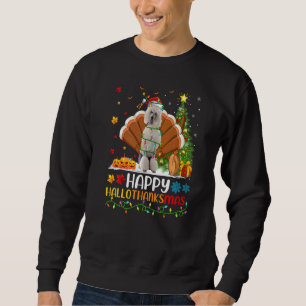 Gelukkige standaard Poodle hond Hellothanksmas Trui