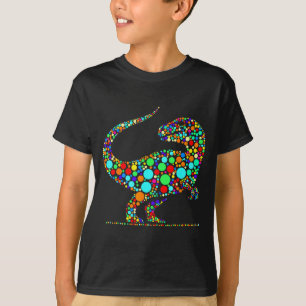 Gelukkige Stip Dag Kleurrijke Stip Dinosaurius Jon T-shirt