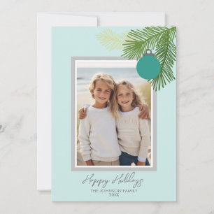 Gelukkige takken met portret Kerst foto Feestdagenkaart