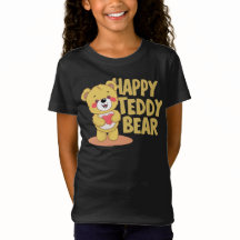 Gelukkige Teddybeer die een hart vasthoudt