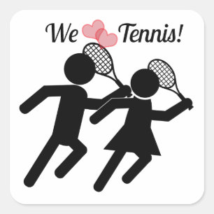 Gelukkige Tennisdag Vierkante Sticker
